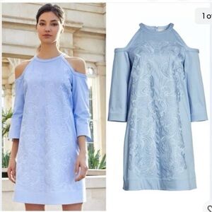 Ted Baker Sky Blue Jetta Cold Shoulder Dress UK 2 US 6